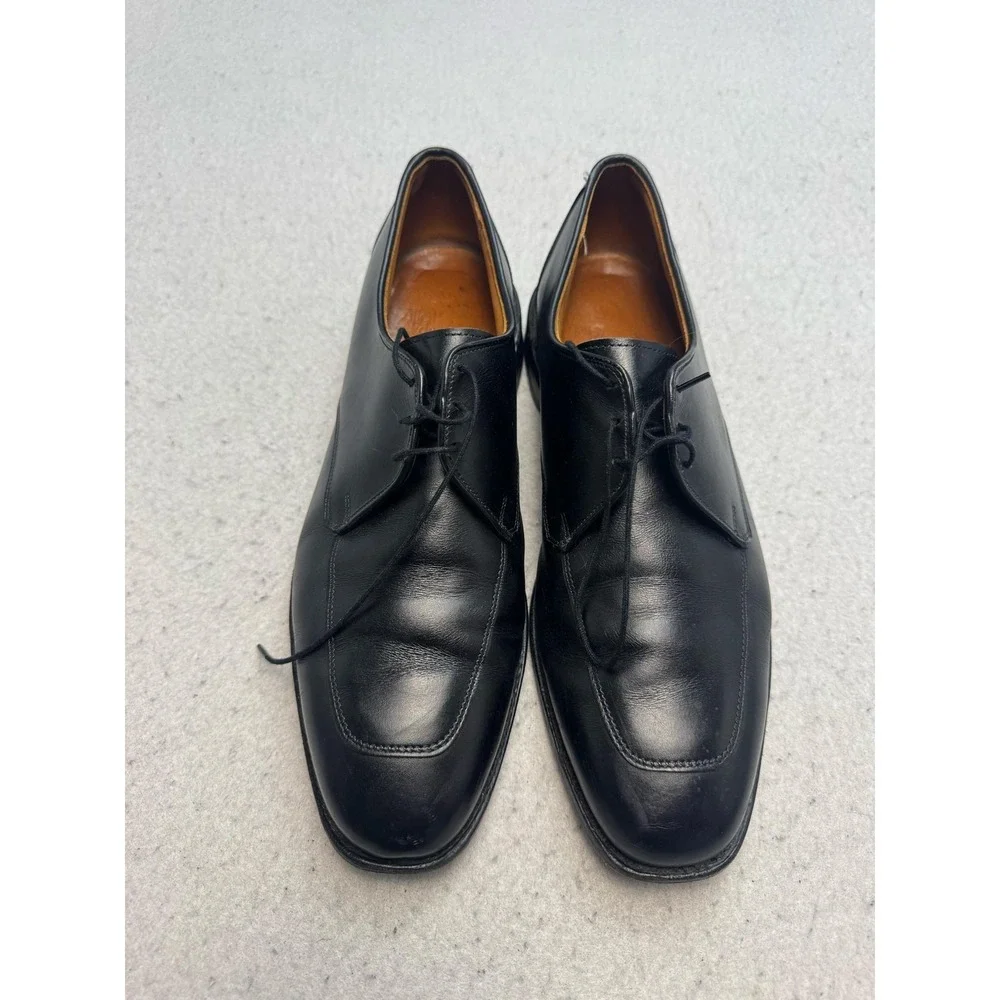 Allen Edmonds Burton Shoes Mens Size 11.5 D Black Derby Square Toe Dress USA
